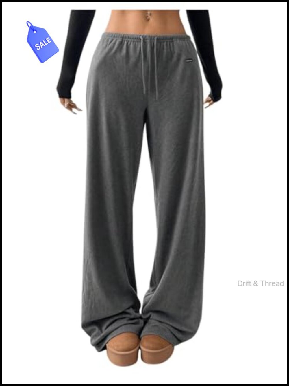 SOLY HUX Women's Low Rise Baggy Wide Leg Sweatpants Drawstring Pockets